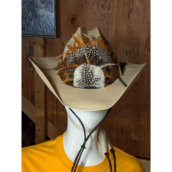 Roundup Rodeo King Long Oval Straw Cowboy hat size 7 - Picture 2 of 9